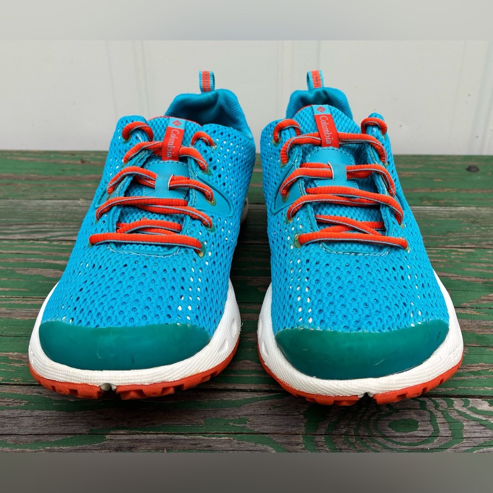 Columbia Womens 7.5 Drainmaker II Trail Water Sneakers Blue Orange Mesh Shoes - Picture 12 of 15